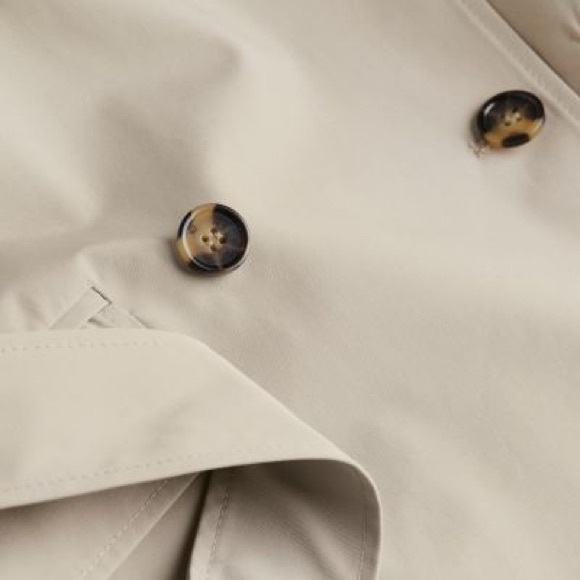 Beige Short Trench Coat (L, XL) - Picture 2 of 9